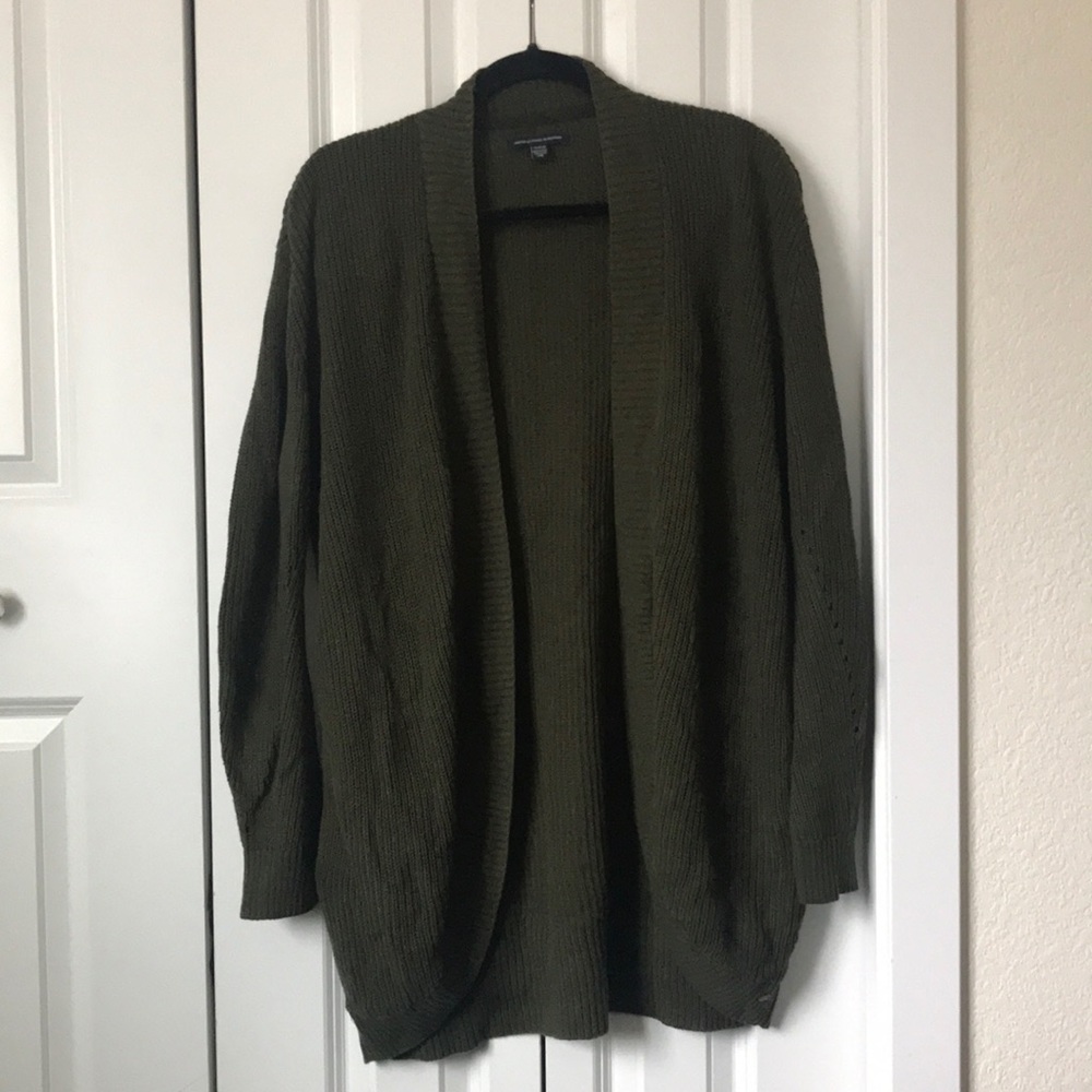 Olive Knit Cocoon Cardigan