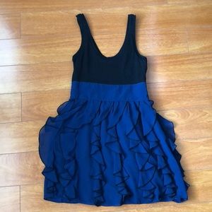 Royal blue and black two-tone dress!