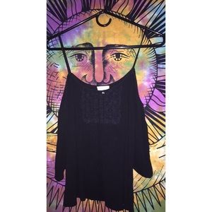 Off the shoulder boho black top