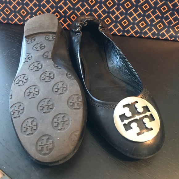 Tory Burch Black Flats 7m - Picture 1 of 4