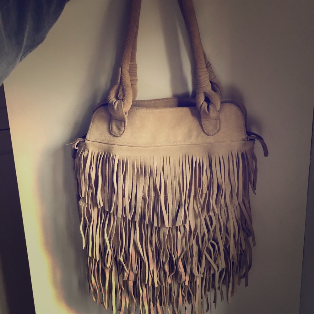 Suede fringe bag