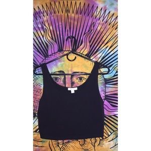 Black tank top crop top