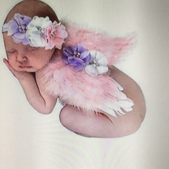 Baby Feathers angel wings & hair clip - Picture 2 of 7