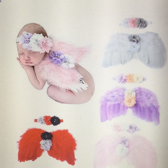 Baby Feathers angel wings & hair clip - Picture 3 of 7