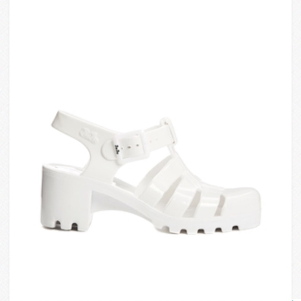 White jelly sandals