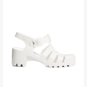 White jelly sandals