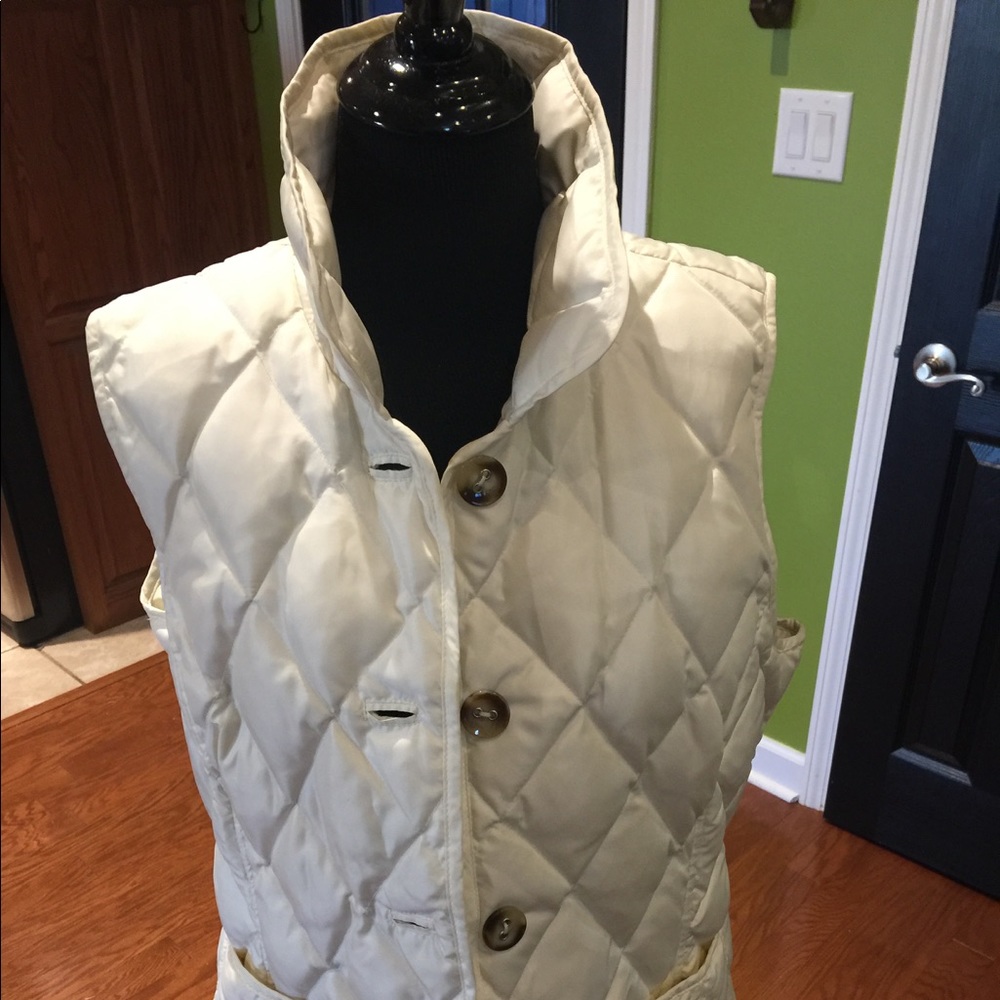 Talbots off white puffy vest