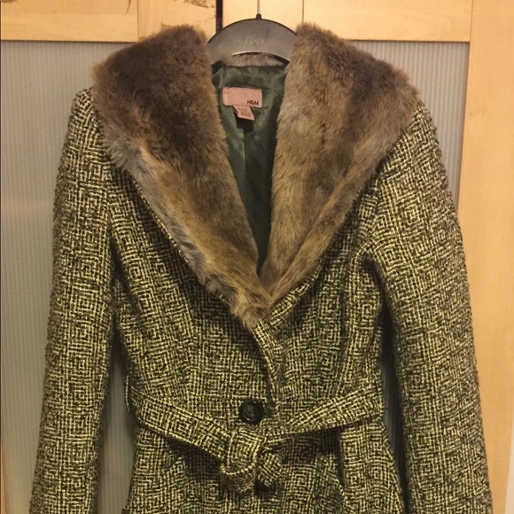 H&M Tweed Belted Coat - Picture 1 of 3