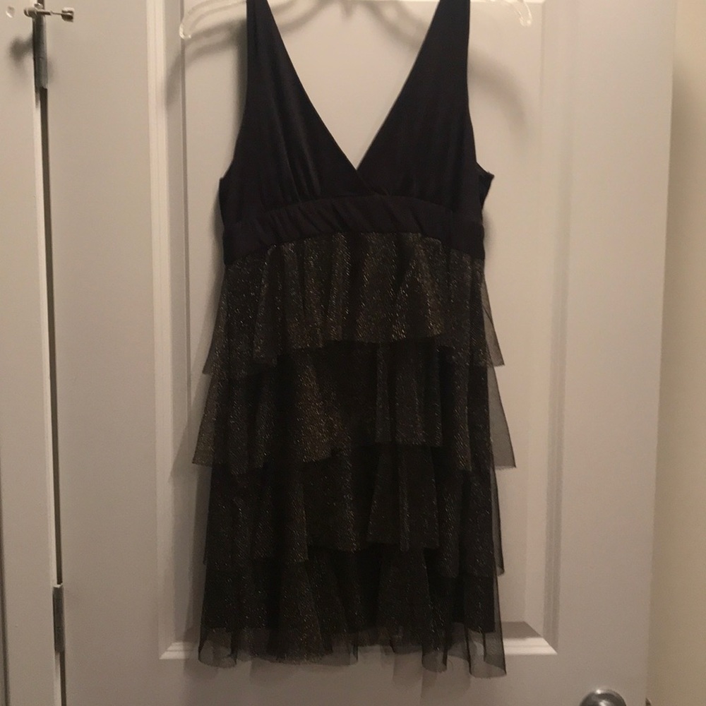 Black gold holiday dress