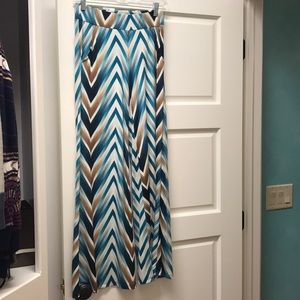 Blue/Cream/Brown Patterned Pants