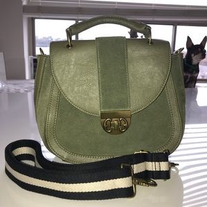 Olive Green Leather & Suede Tote/Crossbody/Bag
