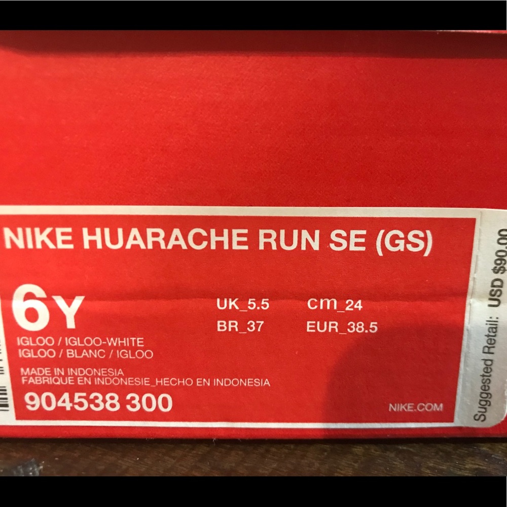 Girls 6y Nike huarache run se (gs) - Picture 6 of 6