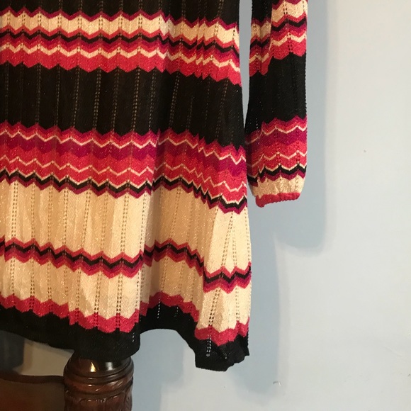 Bebe glittering zigzag striped tunic Sz L - Picture 4 of 6