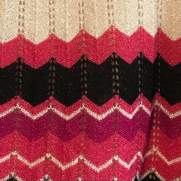 Bebe glittering zigzag striped tunic Sz L - Picture 6 of 6