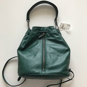 Dark Green Leather Elizabeth & James Backpack/Bag