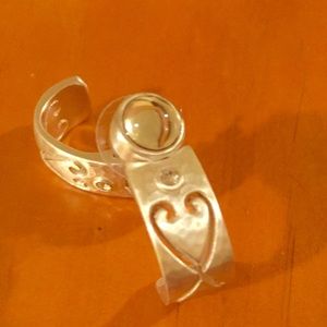 Brighton Earrings Heart Engraved & Faux Diamond