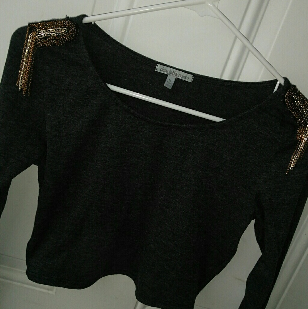Charlotte Russe Long Sleeved Crop Top