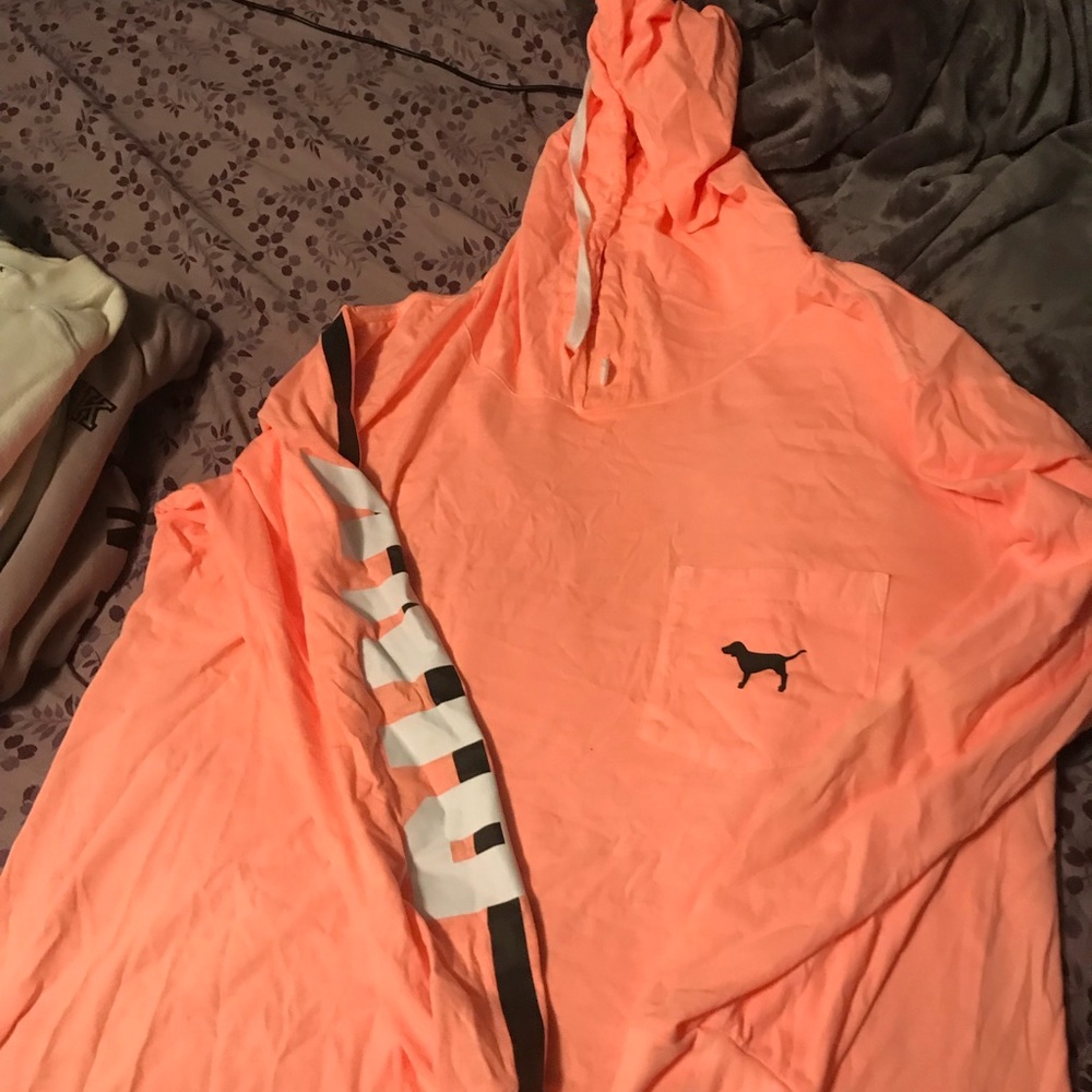 pink hoodie