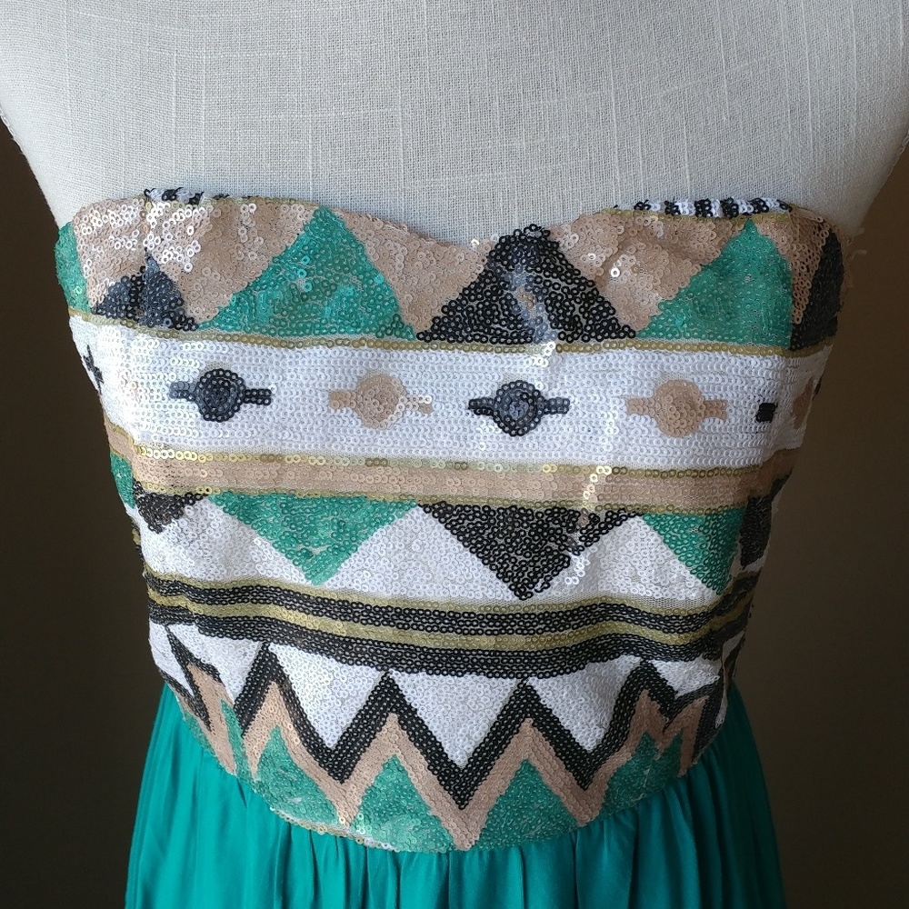 Bo Bel Turquoise Maxi Dress