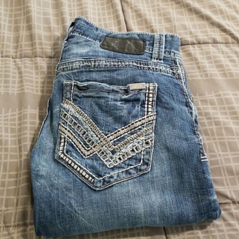 Men's Buckle Black Jeans