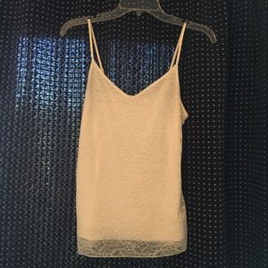 Off White Lace Covered Camisole Banana Republic