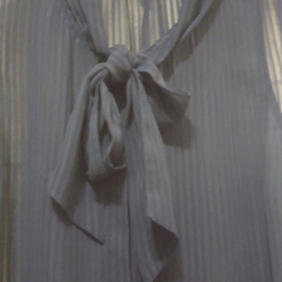 Blue Blouse with front tie & buttons - Picture 2 of 5