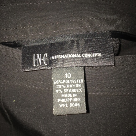 INC Black A line Skirt with Soft Pleats - Picture 3 of 3