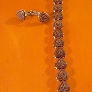 Brighton Heart Brown Bracelet Matching Earrings
