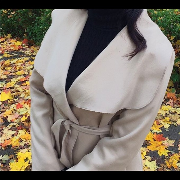 🍂 Long Wool Blend Belted Trench Coat 🍂 - Picture 4 of 8