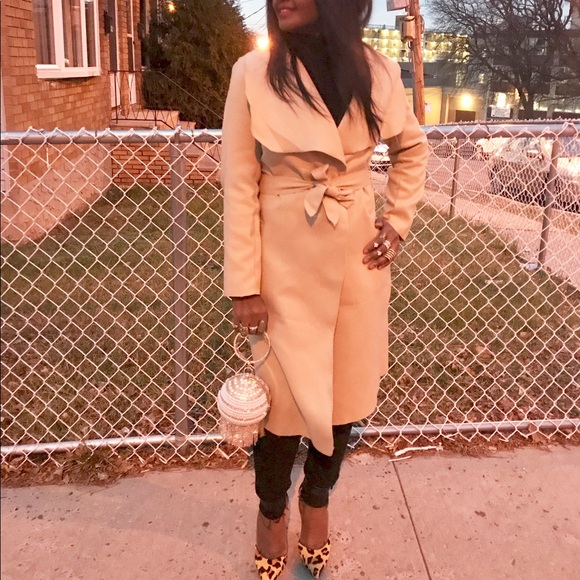 🍂 Long Wool Blend Belted Trench Coat 🍂 - Picture 2 of 8