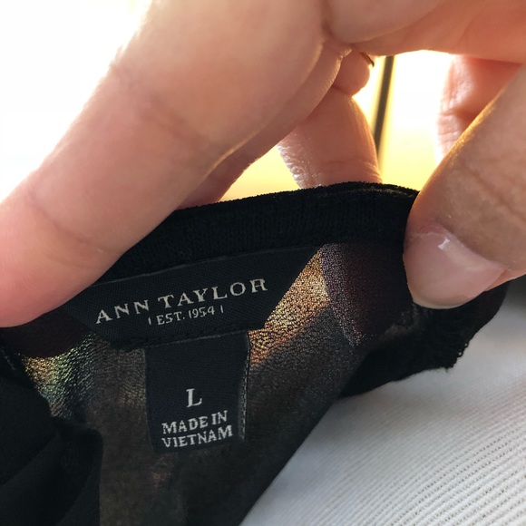 Ann Taylor sheer sleeved top. Size L. EUC! - Picture 5 of 5
