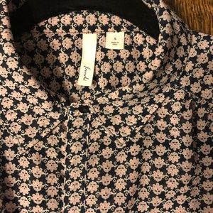 EUC Nordstrom Frenchi brand size S navy blouse