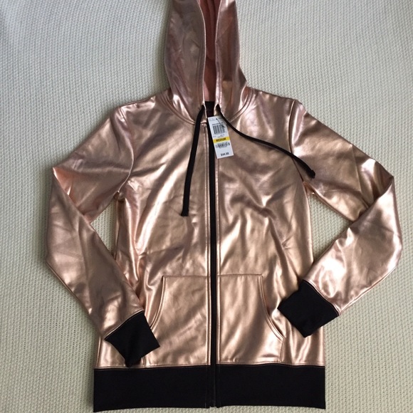 gold zip up hoodie