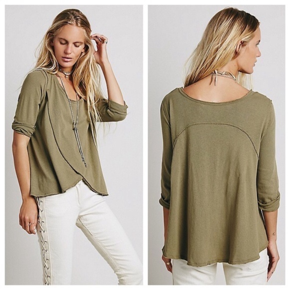 free people olive green draped swing top