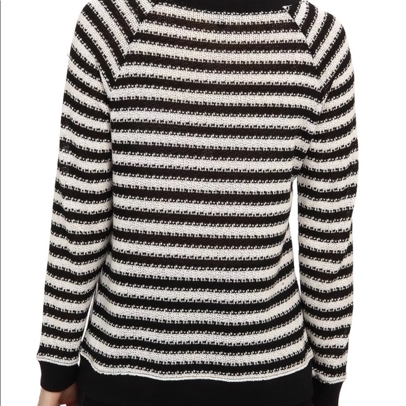 ☄️ Sanctuary Fawn Sweater V-neck zip side, BLK/WHT - Picture 3 of 7