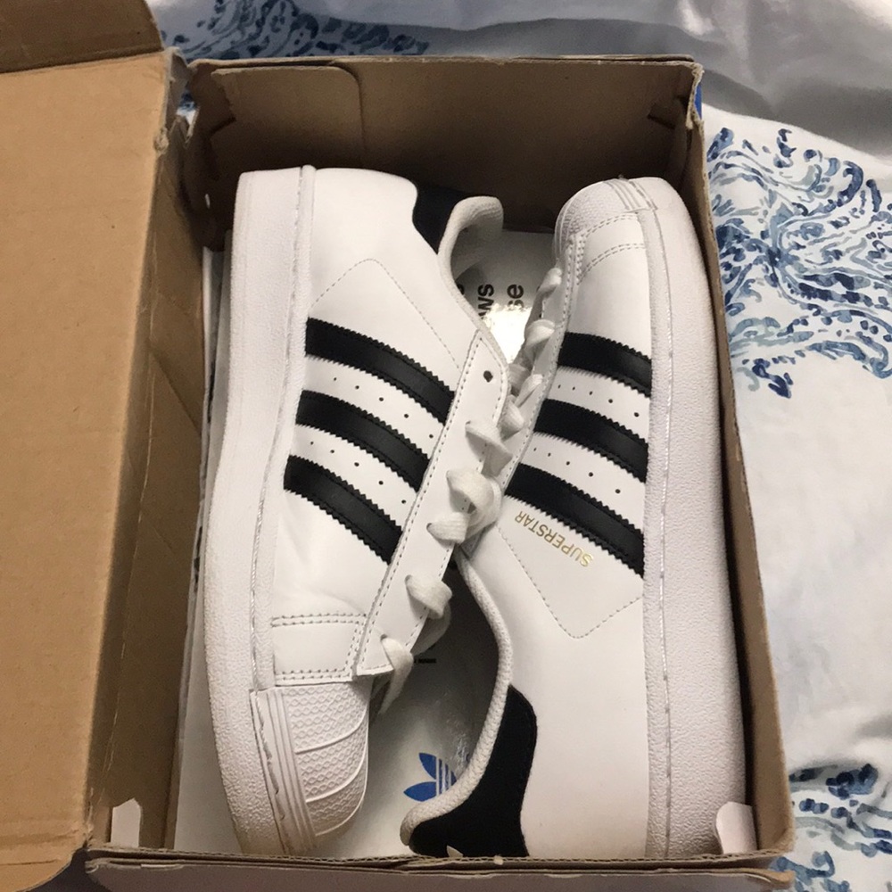 Adidas Superstar White with Black Stripes