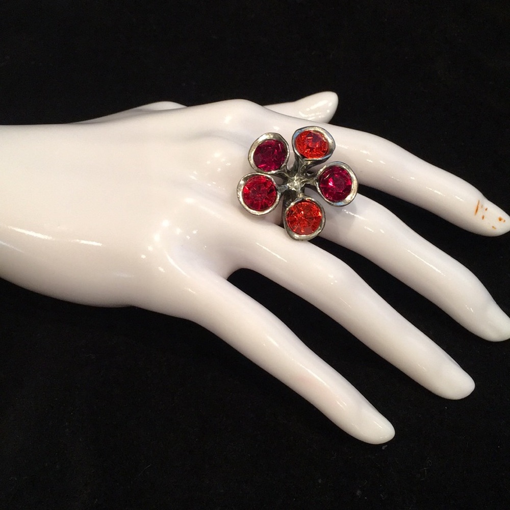 Avant Garde adjustable flower ring