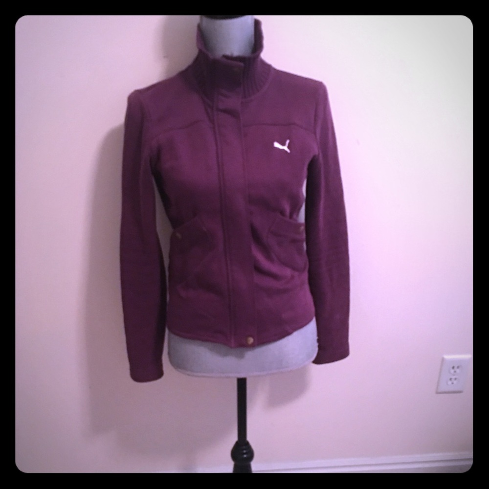 Puma Purple jacket with buttons & zip up front