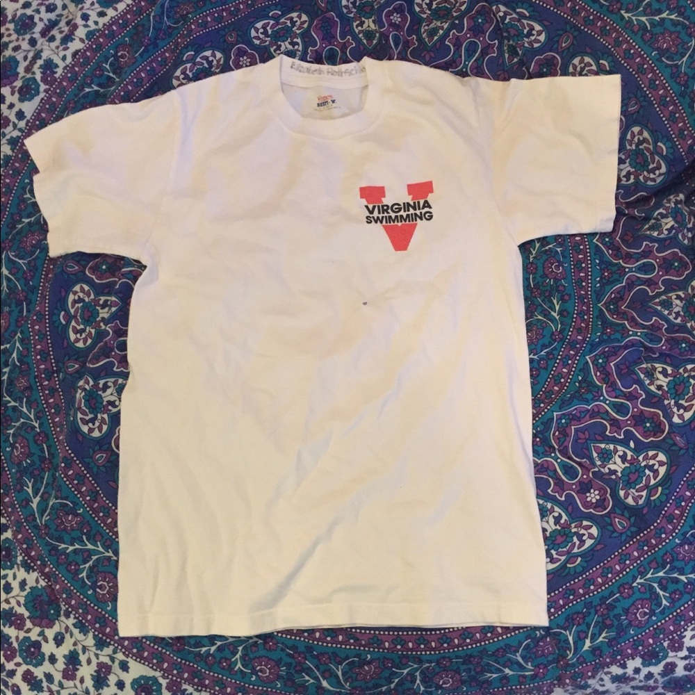 white UVA swimming t-shirt