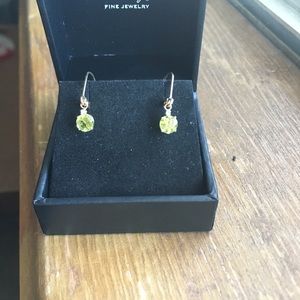 Peridot gold earrings