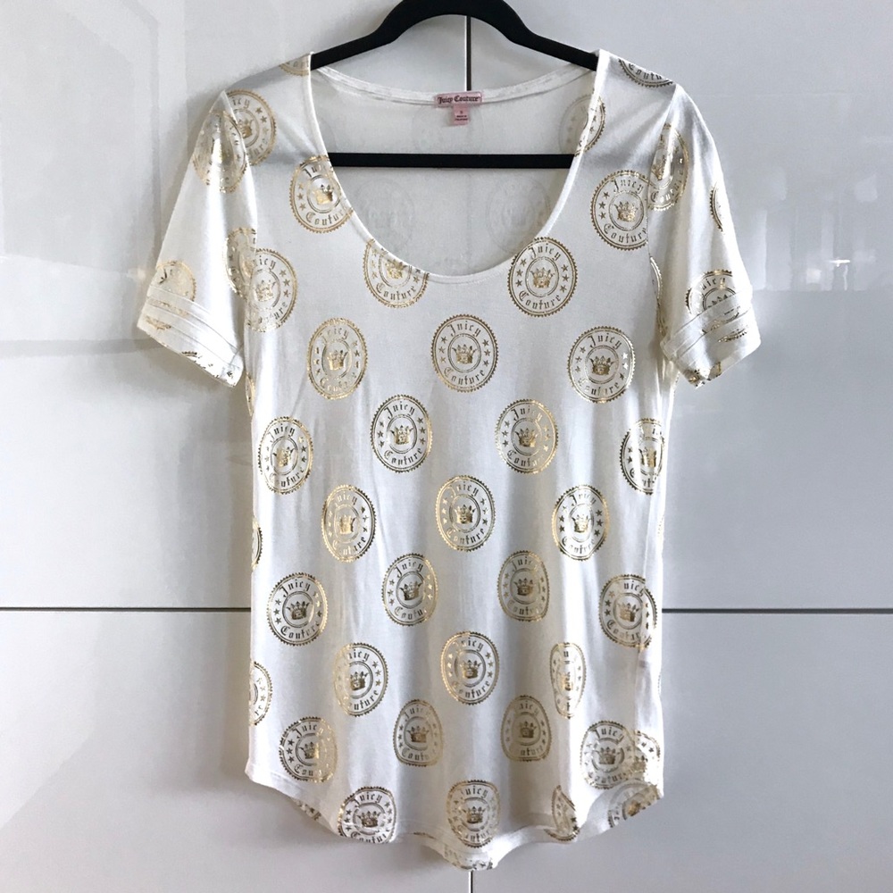 🆕 NWOT Juicy Couture Gold Logo Jersey Tee