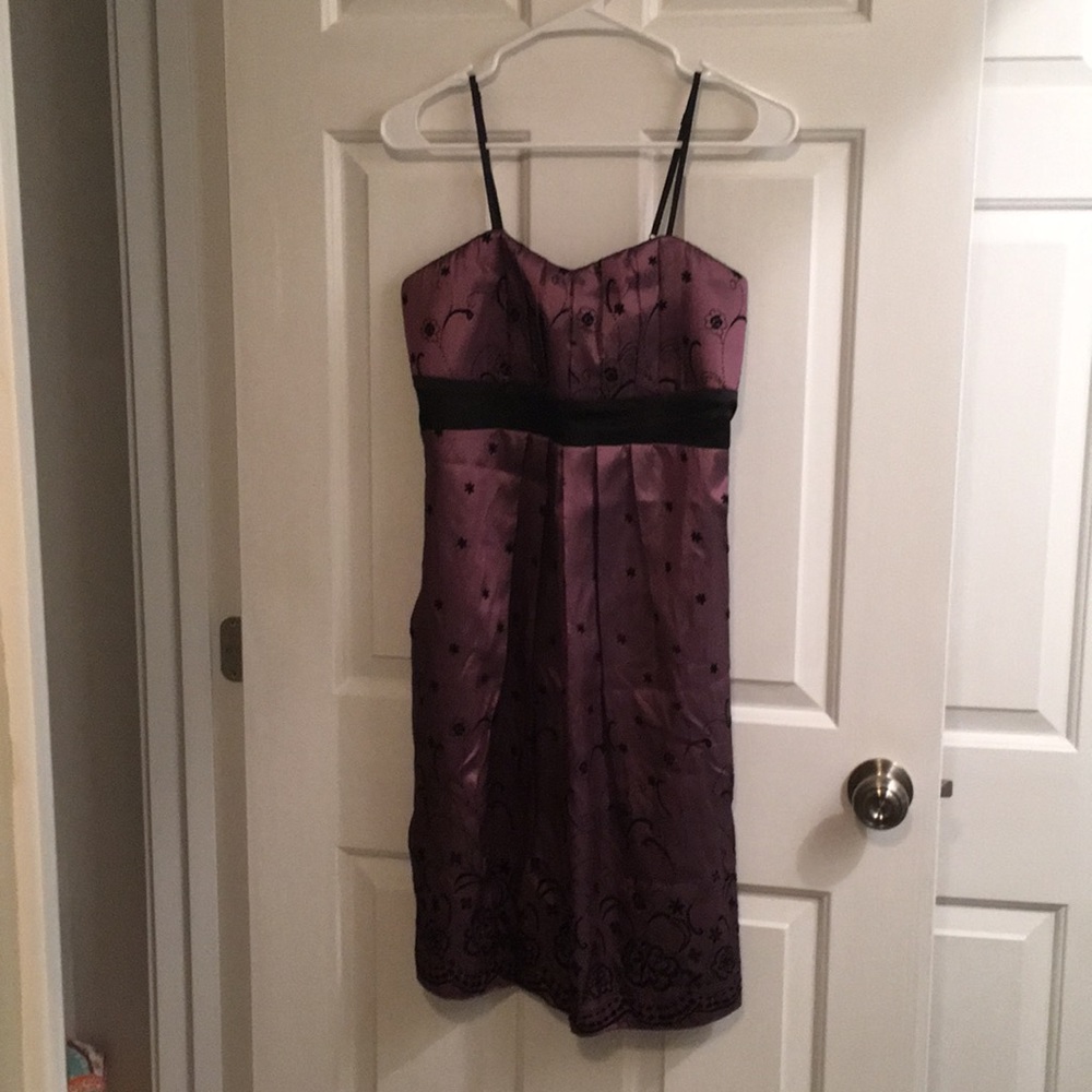 NWT Silky dress with velvet designs
