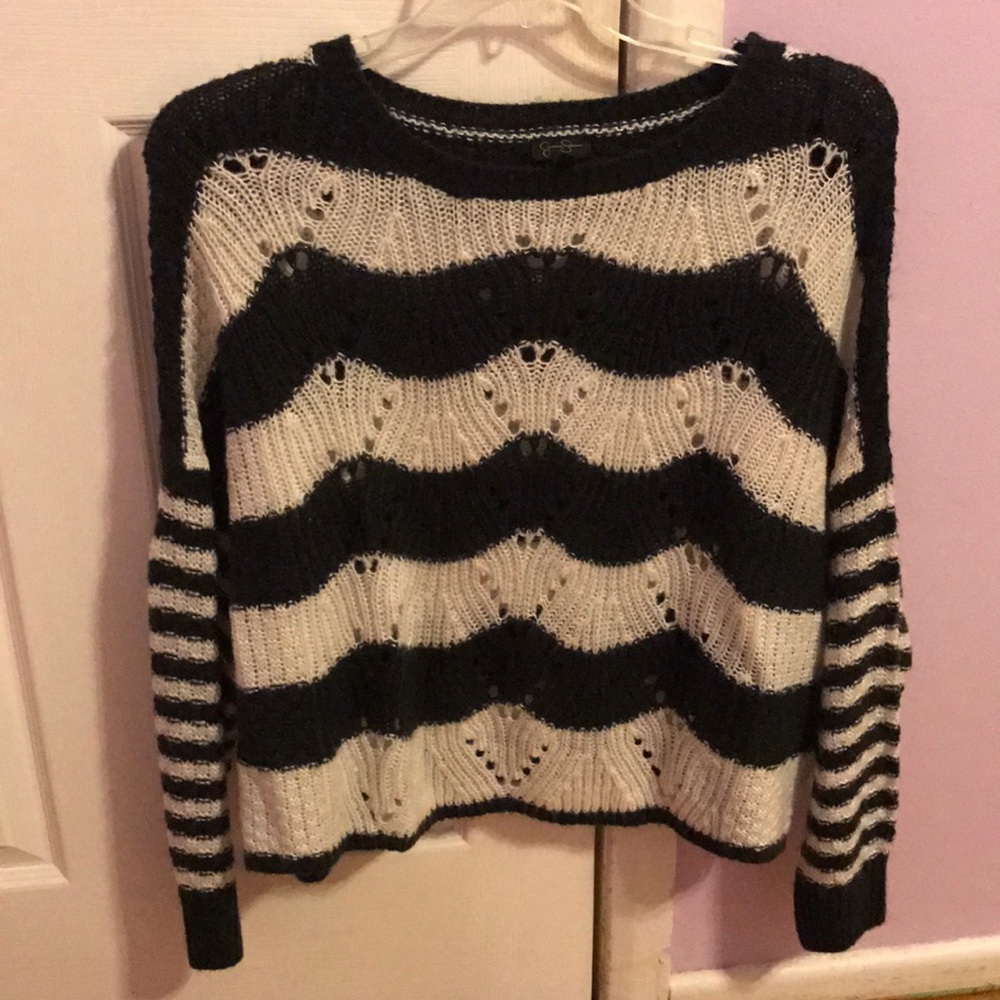 Black and white striped sweater