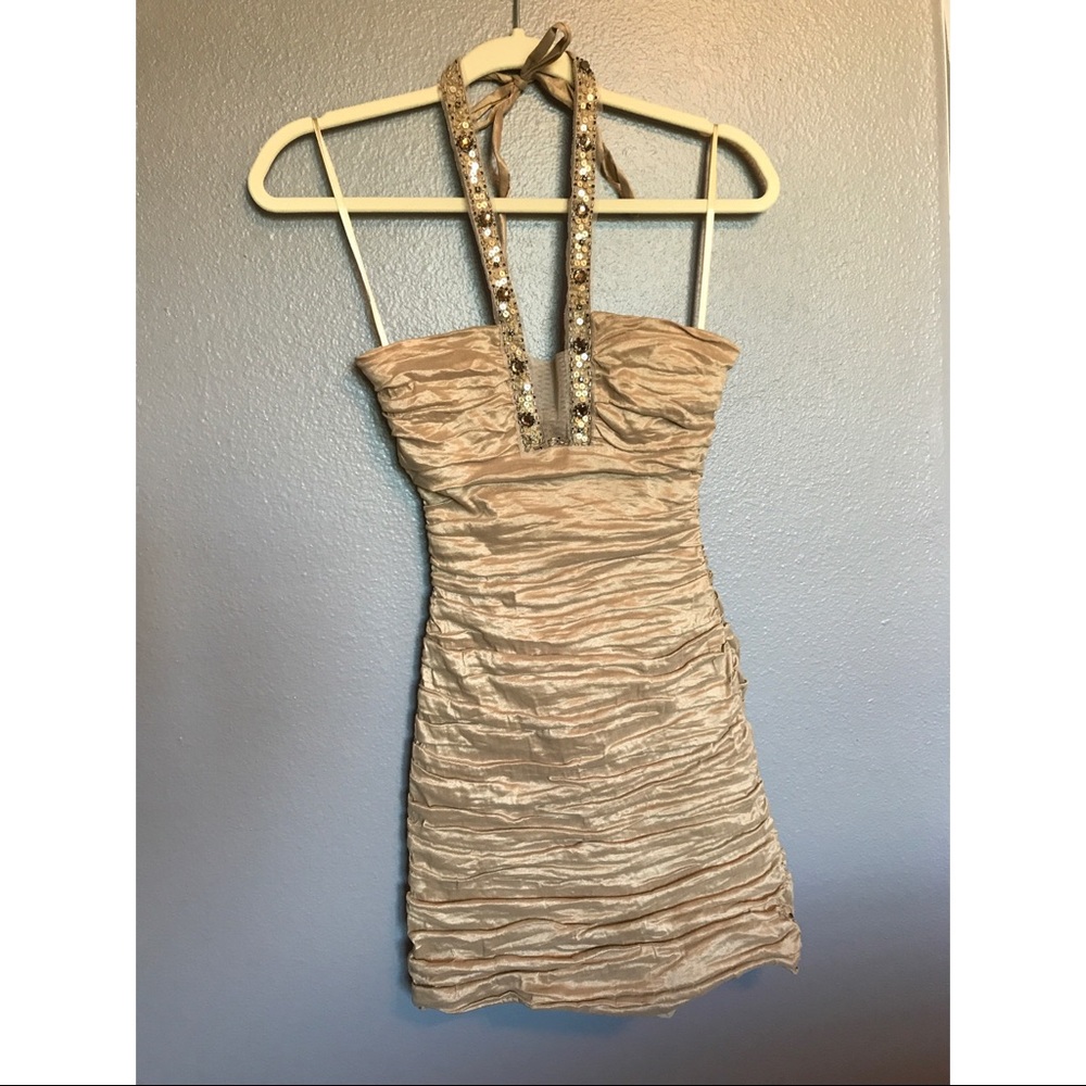 BCBGMaxAzria Bodycon Mini Dress w/ Embellishment