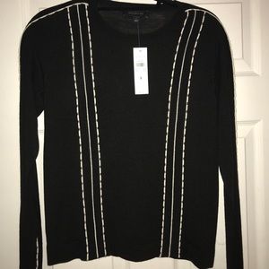Black with white sitching Ann Taylor sweater