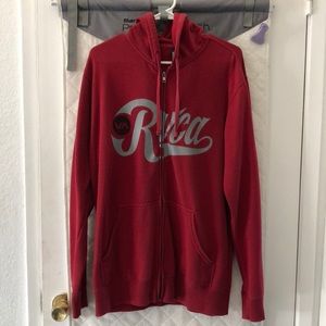 Red RVCA zip up hoodie