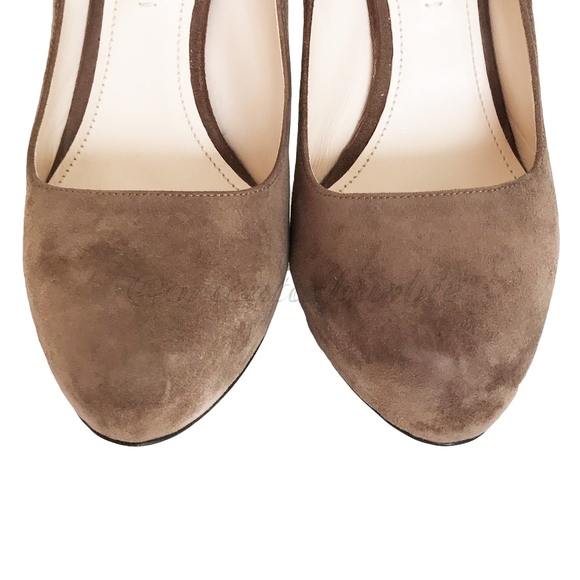 ❤️ PRADA ECU OLIVE GREEN SUEDE PLATFORM HIGH-HEEL PUMP HAND MADE ITALY W/ BOX - Picture 3 of 7