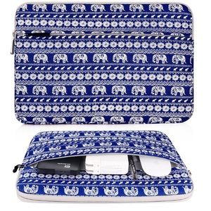11-12 Inch Fleece Lined Elephant Print Laptop Case