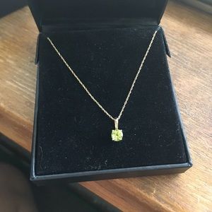 Peridot gold necklace