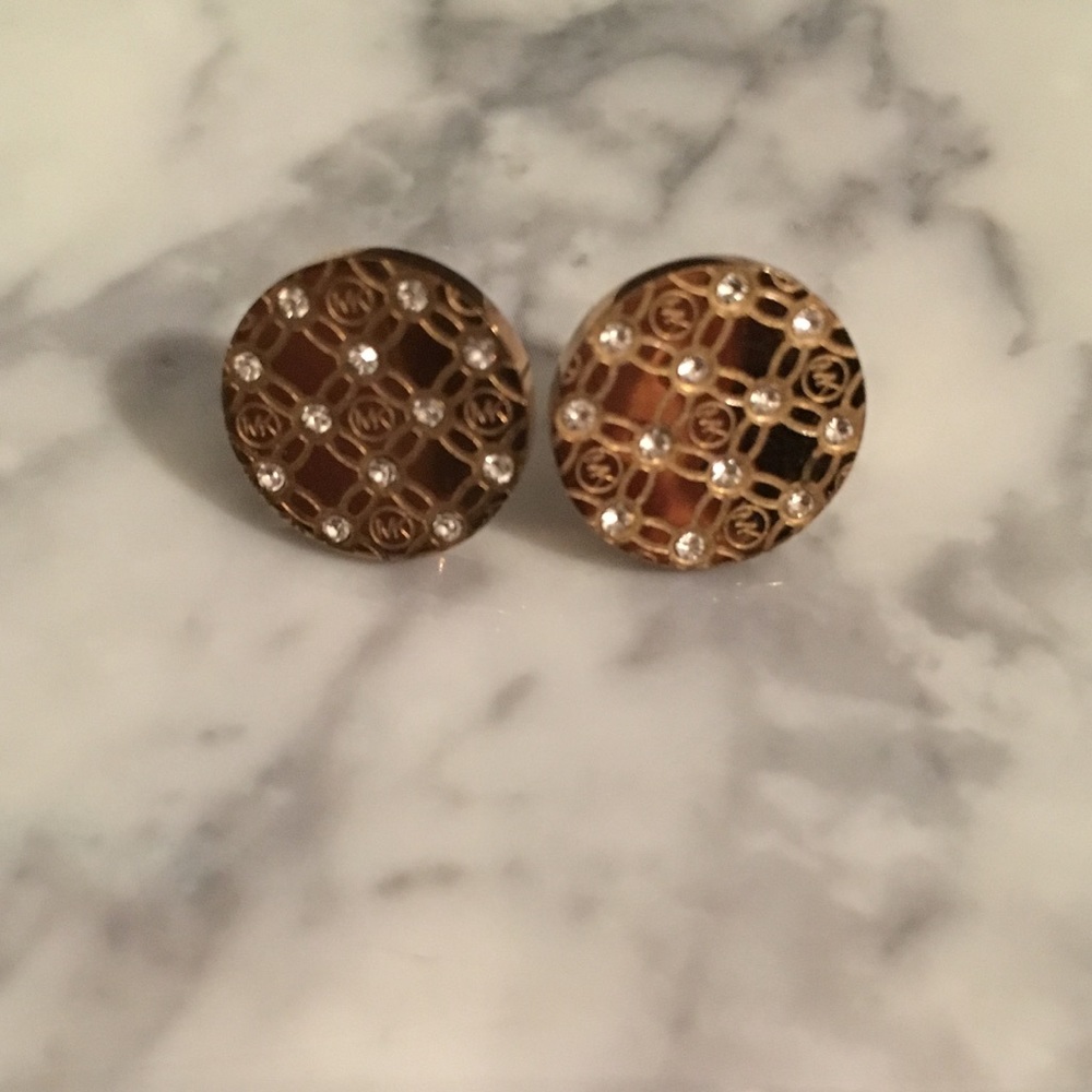 Michael Kors MK Monogram Gold Studs